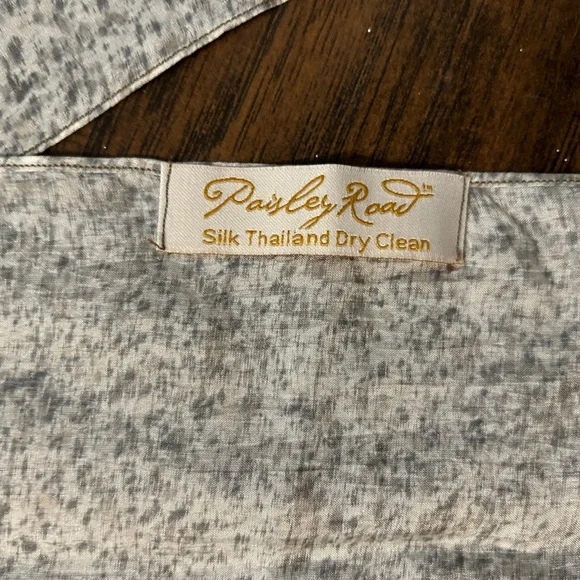 Paisley Road lightweight Silk Scarf, Beautiful gray/tan ombré, 68” long, 16”wide - Picture 3 of 3